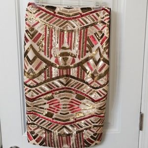 Sequin scuba pencil skirt